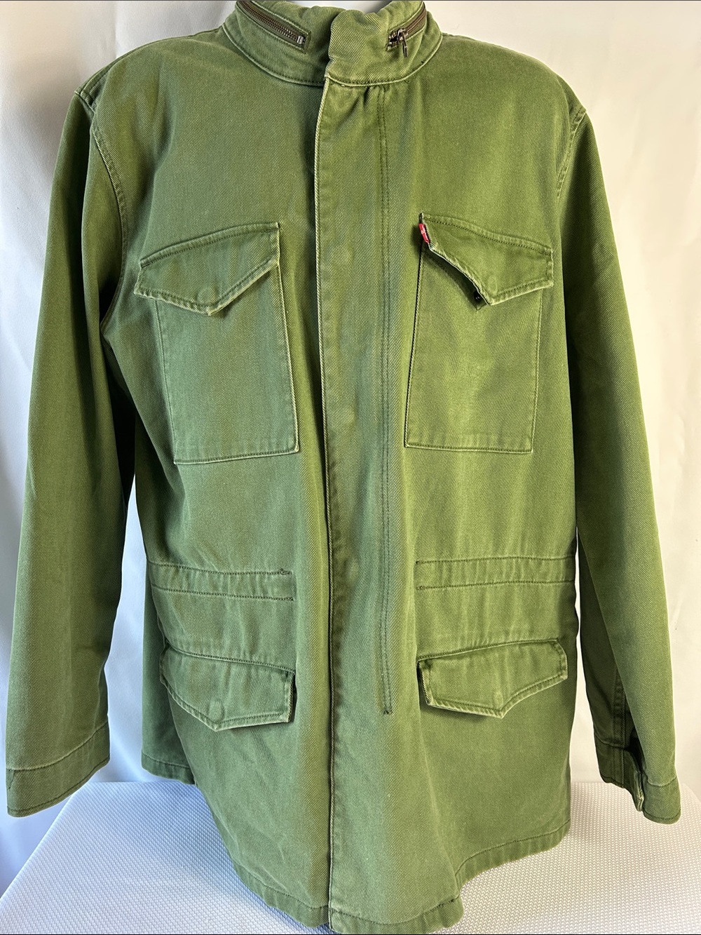 Levi’s Red Tab Men’s XXL Olive  Green Thick Cotton Denim Field Military Jacket